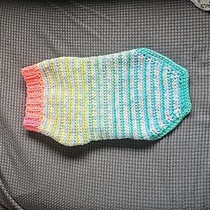 HANDMADE Homemade Small Dog Coat  orange green blue yellow pink Acrylic